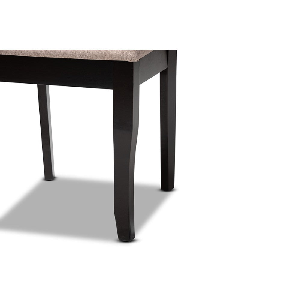 Baxton Studio Jana Modern and Contemporary Sand Fabric Upholstered and Dark Brown Finished Wood 7-Piece Dining Set