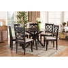 Baxton Studio Jana Modern and Contemporary Sand Fabric Upholstered and Dark Brown Finished Wood 7-Piece Dining Set