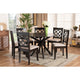 Baxton Studio Jana Modern and Contemporary Sand Fabric Upholstered and Dark Brown Finished Wood 7-Piece Dining Set