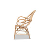 bali & pari Jayden Modern Bohemian White Fabric Upholstered and Natural Brown Finished Rattan Accent Chair WHI-Jayden-Rattan-CC
