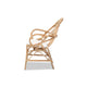 bali & pari Jayden Modern Bohemian White Fabric Upholstered and Natural Brown Finished Rattan Accent Chair WHI-Jayden-Rattan-CC
