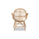 bali & pari Jayden Modern Bohemian White Fabric Upholstered and Natural Brown Finished Rattan Accent Chair WHI-Jayden-Rattan-CC