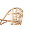 bali & pari Jayden Modern Bohemian White Fabric Upholstered and Natural Brown Finished Rattan Accent Chair WHI-Jayden-Rattan-CC