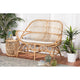 bali & pari Jayden Modern Bohemian White Fabric Upholstered and Natural Brown Finished Rattan Loveseat WHI-Jayden-Rattan-LS