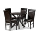 Baxton Studio Jeane Modern and Contemporary Dark Brown Faux Leather Upholstered and Dark Brown Finished Wood 5-Piece Dining Set