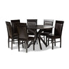 Baxton Studio Jeane Modern and Contemporary Dark Brown Faux Leather Upholstered and Dark Brown Finished Wood 7-Piece Dining Set