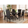 Baxton Studio Jeane Modern and Contemporary Dark Brown Faux Leather Upholstered and Dark Brown Finished Wood 7-Piece Dining Set