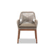 bali & pari Jennifer Mid-Century Transitional Grey Woven Rope Mahogany Dining Arm Chair WHI-Jennifer-Grey-DC-Arm