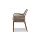 bali & pari Jennifer Mid-Century Transitional Grey Woven Rope Mahogany Dining Arm Chair WHI-Jennifer-Grey-DC-Arm