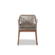 bali & pari Jennifer Mid-Century Transitional Grey Woven Rope Mahogany Dining Arm Chair WHI-Jennifer-Grey-DC-Arm