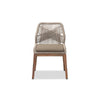 bali & pari Jennifer Mid-Century Transitional Grey Woven Rope Mahogany Dining Side Chair WHI-Jennifer-Grey-DC-No-Arm