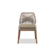 bali & pari Jennifer Mid-Century Transitional Grey Woven Rope Mahogany Dining Side Chair WHI-Jennifer-Grey-DC-No-Arm