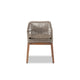 bali & pari Jennifer Mid-Century Transitional Grey Woven Rope Mahogany Dining Side Chair WHI-Jennifer-Grey-DC-No-Arm