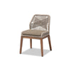 bali & pari Jennifer Mid-Century Transitional Grey Woven Rope Mahogany Dining Side Chair WHI-Jennifer-Grey-DC-No-Arm