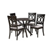 Baxton Studio Jessie Modern Grey Fabric and Dark Brown Finished Wood 5-Piece Dining Set