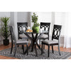 Baxton Studio Jessie Modern Grey Fabric and Dark Brown Finished Wood 5-Piece Dining Set