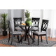 Baxton Studio Jessie Modern Grey Fabric and Dark Brown Finished Wood 5-Piece Dining Set