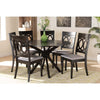 Baxton Studio Jessie Modern and Contemporary Grey Fabric Upholstered and Dark Brown Finished Wood 7-Piece Dining Set