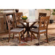 Baxton Studio Jessie Modern and Contemporary Grey Fabric Upholstered and Walnut Brown Finished Wood 5-Piece Dining Set