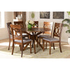 Baxton Studio Jessie Modern and Contemporary Grey Fabric Upholstered and Walnut Brown Finished Wood 7-Piece Dining Set