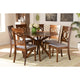 Baxton Studio Jessie Modern and Contemporary Grey Fabric Upholstered and Walnut Brown Finished Wood 7-Piece Dining Set