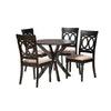 Baxton Studio Jessie Modern Sand Fabric and Dark Brown Finished Wood 5-Piece Dining Set