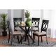 Baxton Studio Jessie Modern Sand Fabric and Dark Brown Finished Wood 5-Piece Dining Set