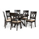 Baxton Studio Jessie Modern and Contemporary Sand Fabric Upholstered and Dark Brown Finished Wood 7-Piece Dining Set