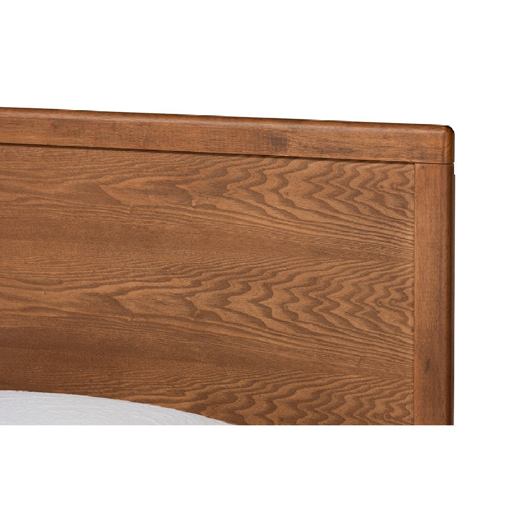 Baxton Studio Jiro Mid-Century Modern Walnut Brown Finished Wood Twin Size Platform Bed WHI-Jiro-Ash-Walnut-Twin