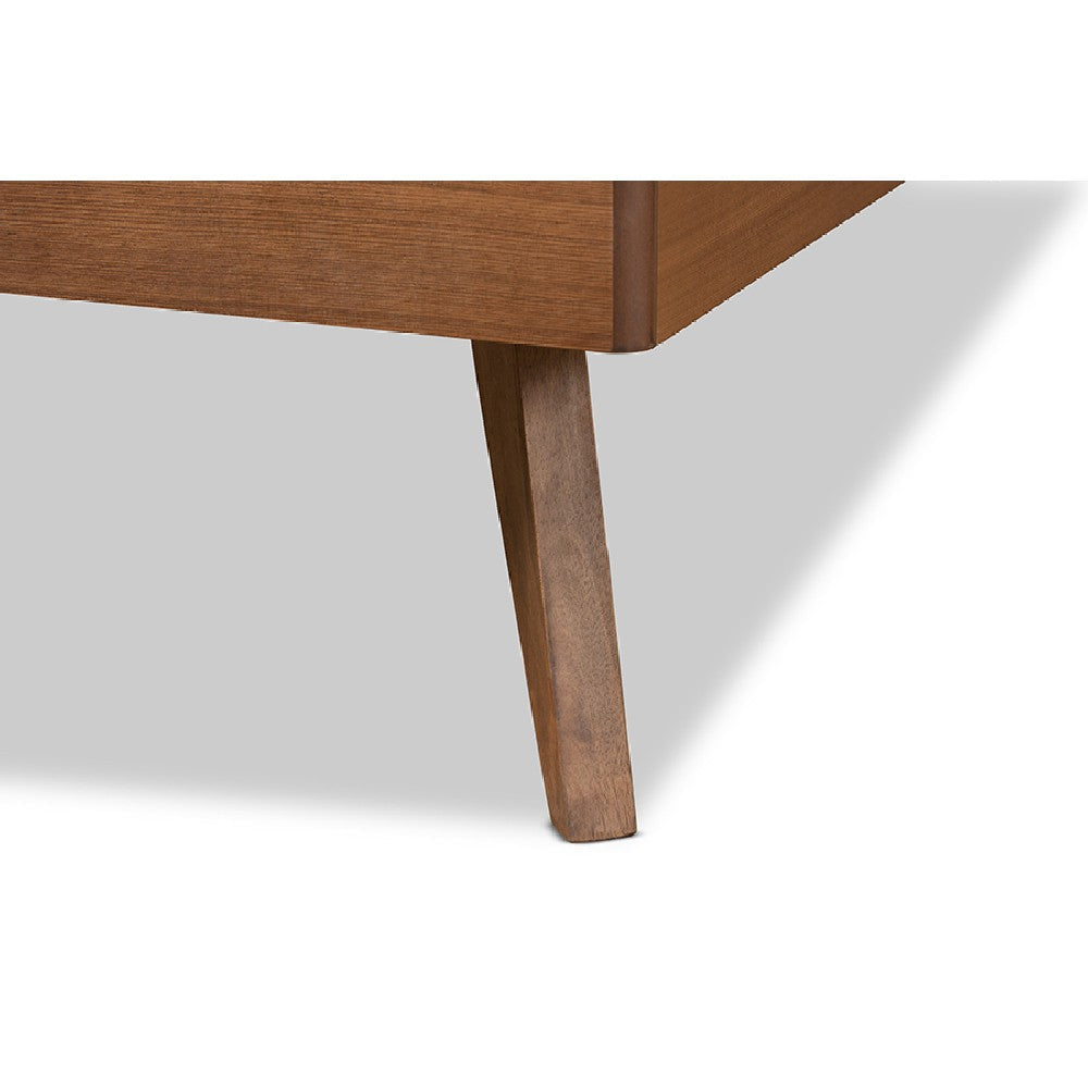 Baxton Studio Jiro Mid-Century Modern Walnut Brown Finished Wood Twin Size Platform Bed WHI-Jiro-Ash-Walnut-Twin