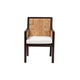 bali & pari Joana Modern Bohemian Dark Brown Mahogany Wood and Natural Seagrass Dining Arm Chair WHI-Joana-Mahogany-AC