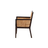bali & pari Joana Modern Bohemian Dark Brown Mahogany Wood and Natural Seagrass Dining Arm Chair WHI-Joana-Mahogany-AC