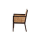 bali & pari Joana Modern Bohemian Dark Brown Mahogany Wood and Natural Seagrass Dining Arm Chair WHI-Joana-Mahogany-AC