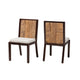 bali & pari Joana Modern Bohemian Dark Brown Mahogany Wood and Natural Seagrass Dining Side Chair WHI-Joana-Mahogany-DC