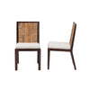 bali & pari Joana Modern Bohemian Dark Brown Mahogany Wood and Natural Seagrass Dining Side Chair WHI-Joana-Mahogany-DC