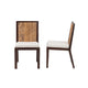 bali & pari Joana Modern Bohemian Dark Brown Mahogany Wood and Natural Seagrass Dining Side Chair WHI-Joana-Mahogany-DC