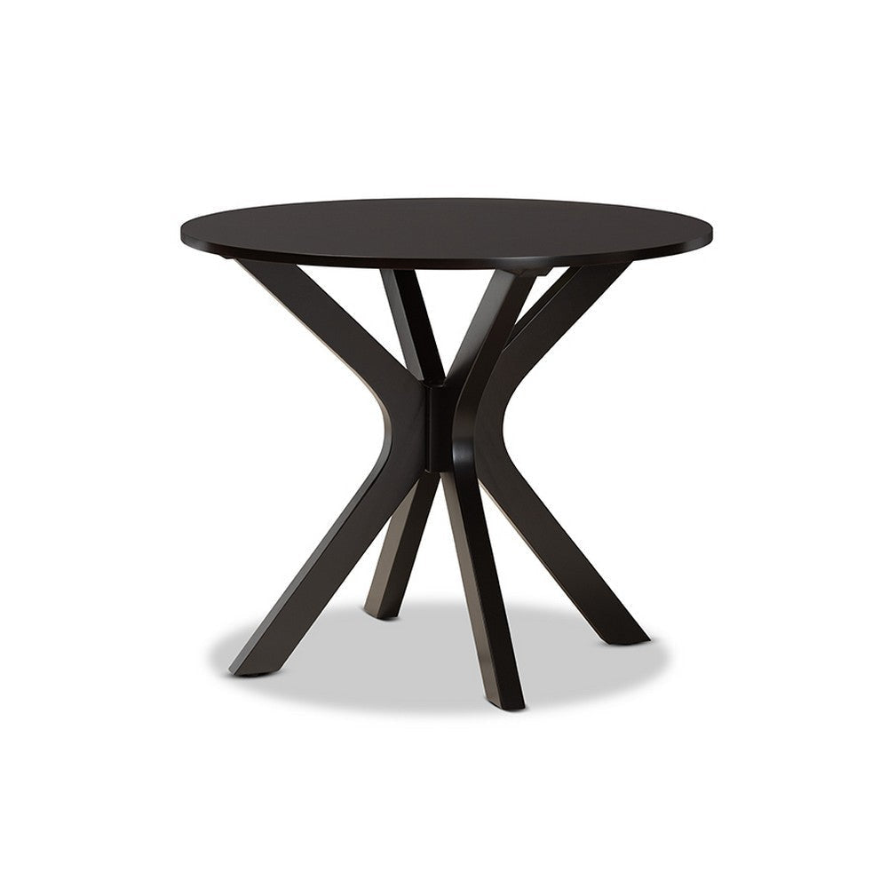 Baxton Studio Julia Modern and Contemporary Grey Fabric Upholstered and Dark Brown Finished Wood 5-Piece Dining Set