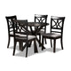 Baxton Studio Julia Modern and Contemporary Grey Fabric Upholstered and Dark Brown Finished Wood 5-Piece Dining Set
