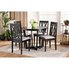 Baxton Studio Julie Modern and Contemporary Grey Fabric Upholstered and Dark Brown Finished Wood 5-Piece Dining Set