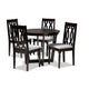 Baxton Studio Julie Modern and Contemporary Grey Fabric Upholstered and Dark Brown Finished Wood 5-Piece Dining Set