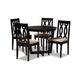 Baxton Studio Julie Modern and Contemporary Sand Fabric Upholstered and Dark Brown Finished Wood 5-Piece Dining Set