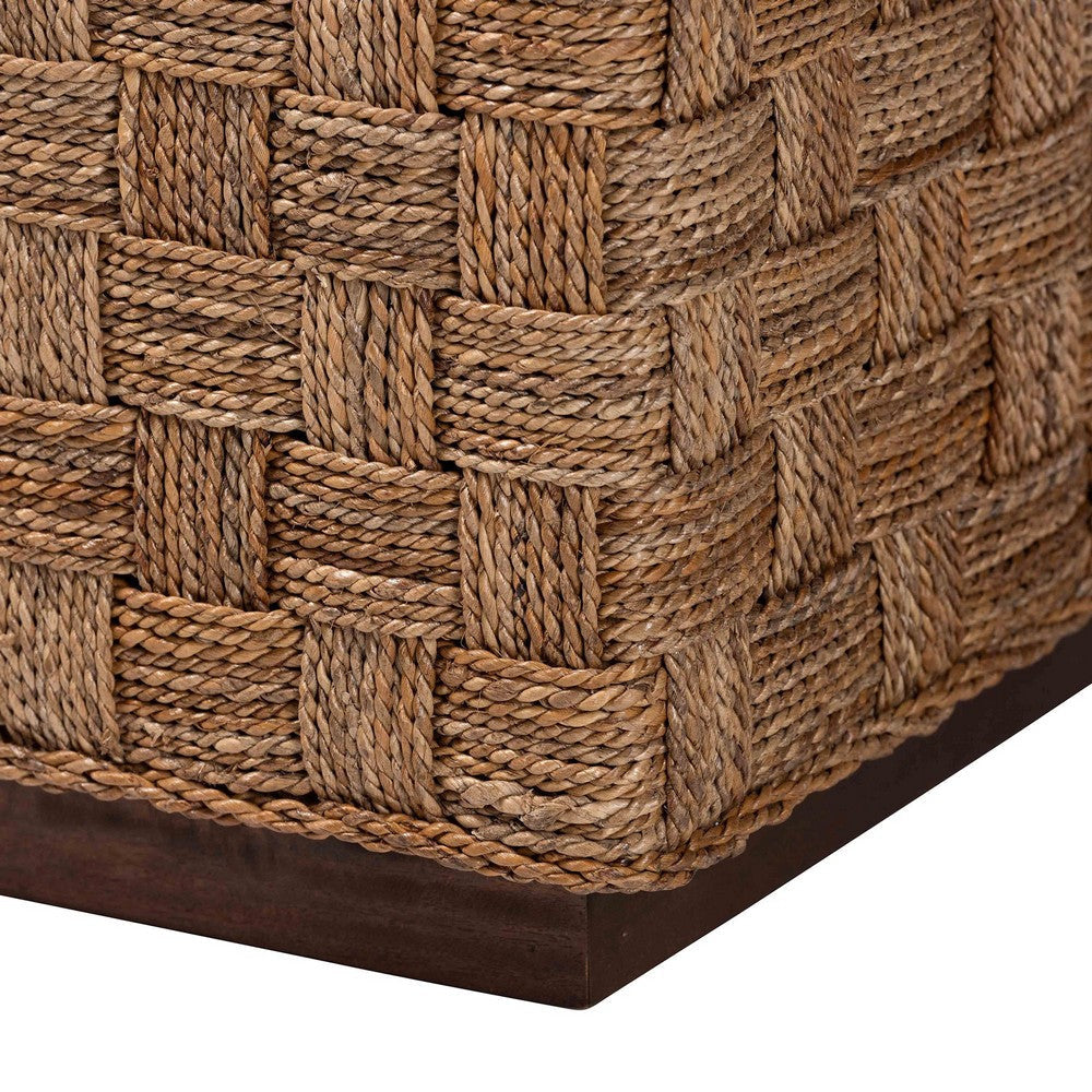 bali & pari Karina Bohemian Natural Seagrass End Table WHI-KARINA-Wooden-ET