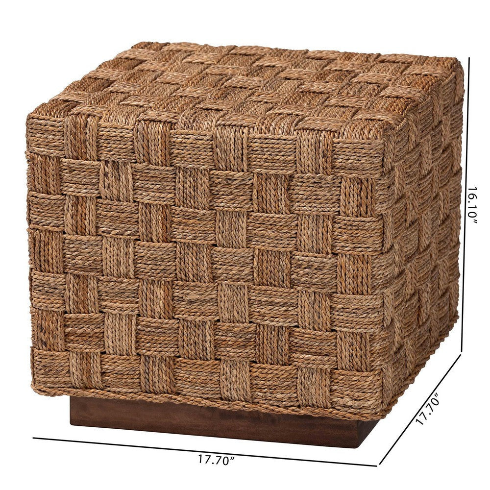 bali & pari Karina Bohemian Natural Seagrass End Table WHI-KARINA-Wooden-ET