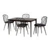 Baxton Studio Sabelle Modern Bohemian Black Finished Wood and Rattan 5-Piece Dining Set WHI-KYG002C-Black-5PC-Dining-Set