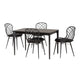 Baxton Studio Sabelle Modern Bohemian Black Finished Wood and Rattan 5-Piece Dining Set WHI-KYG002C-Black-5PC-Dining-Set