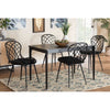 Baxton Studio Sabelle Modern Bohemian Black Finished Wood and Rattan 5-Piece Dining Set