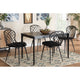 Baxton Studio Sabelle Modern Bohemian Black Finished Wood and Rattan 5-Piece Dining Set