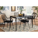 Baxton Studio Ballerina Modern Bohemian Black Finished Wood and Rattan 5-Piece Dining Set