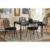 Baxton Studio Brenna Modern Bohemian Black Finished Wood and Rattan 5-Piece Dining Set