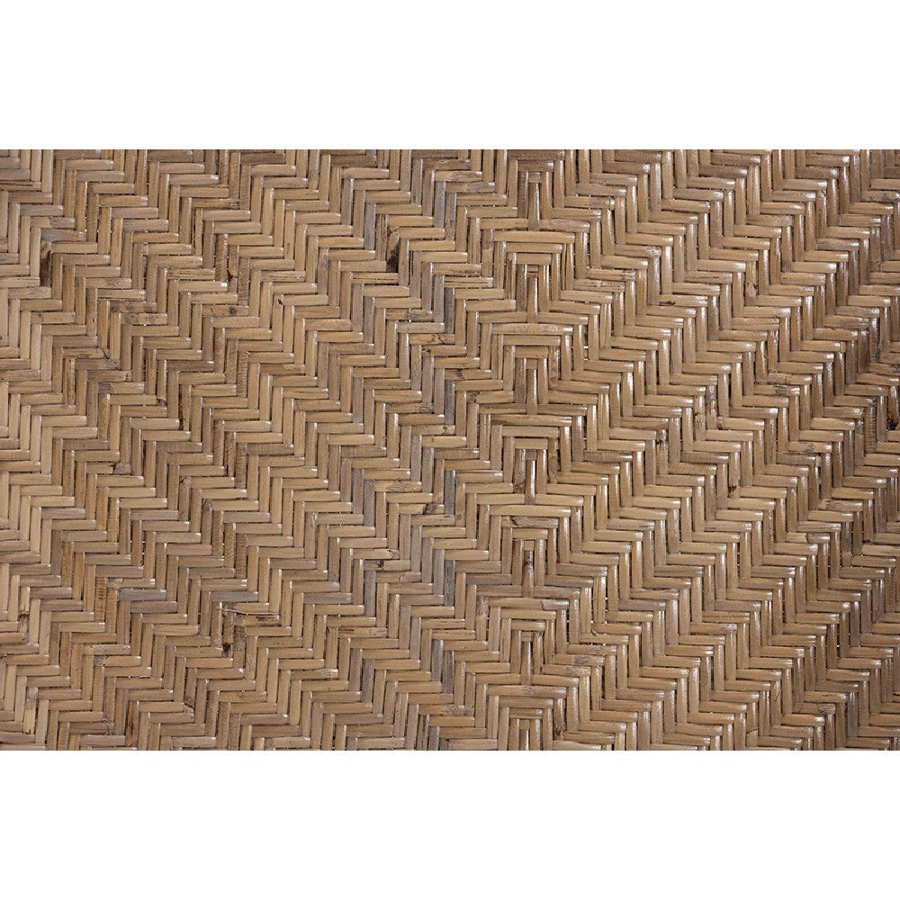 Baxton Studio Kyoto Modern Bohemian Natural Brown Finished Wood and Rattan 5-Piece Dining Set WHI-KYG008C-Natural-5PC-Dining-Set